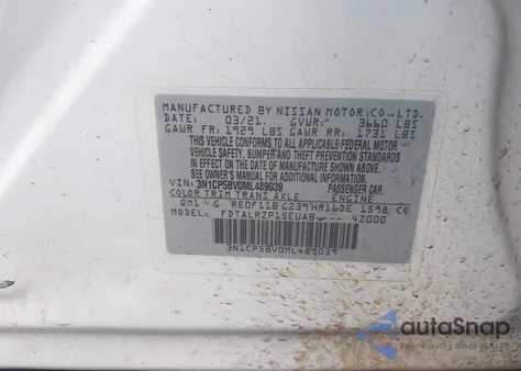 2021 Nissan Kicks S Xtronic Cvt from USA, damaged, VIN 3N1CP5BV0ML489039